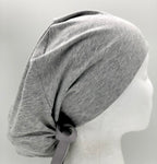 Light Grey Jersey Ponytail Scrub Hat