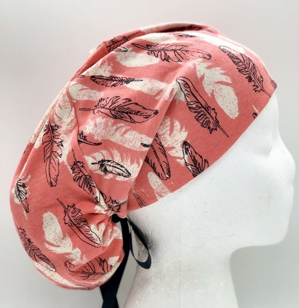 Feathers Jersey Ponytail Scrub Hat