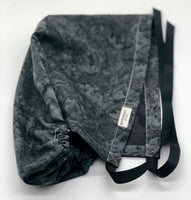 Black Batik Satin Lined Ponytail Scrub