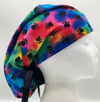 Tie Dye Paws Satin Lined Ponytail Scrub