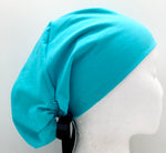 Aqua Jersey Ponytail Scrub Hat