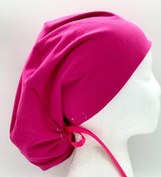 Pink Jersey Ponytail Scrub Hat