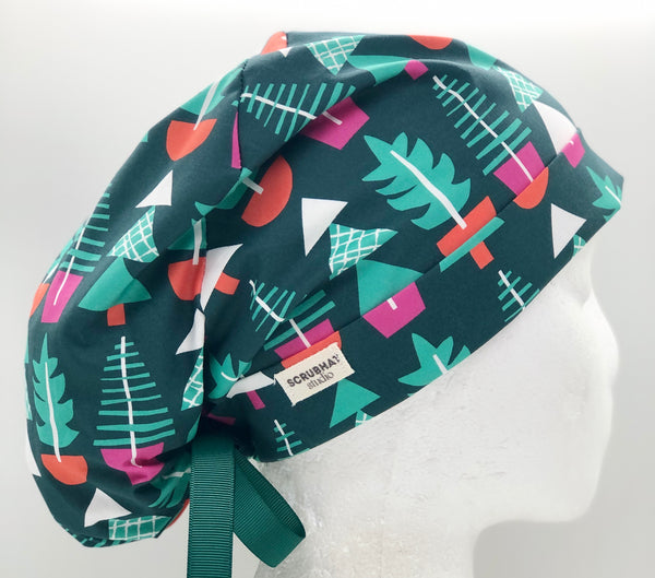 Green Tree Ponytail Scrub Hat