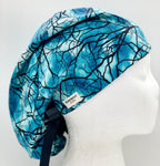 Trees Glow Satin Ponytail Scrub Hat