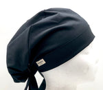 Black Ponytail Scrub Hat