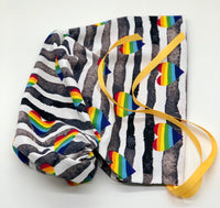 Striped Heart Ponytail Scrub Hat