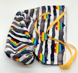 Striped Heart Ponytail Scrub Hat