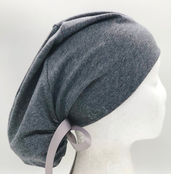 Charcoal Jersey Ponytail Scrub Hat