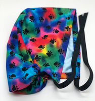 Tie Dye Paws Satin Lined Ponytail Scrub