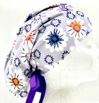Lilac Stretch Cotton Ponytail Scrub Hat