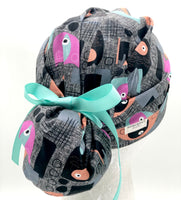 Charcoal Fish Ponytail Scrub Hat