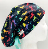 Rainbow Unicorn Ponytail Scrub Hat