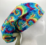 Summer Tie Dye Ponytail Scrub Hat