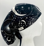 Moon Glow in the Dark Satin Lined Ponytail Scrub Hat