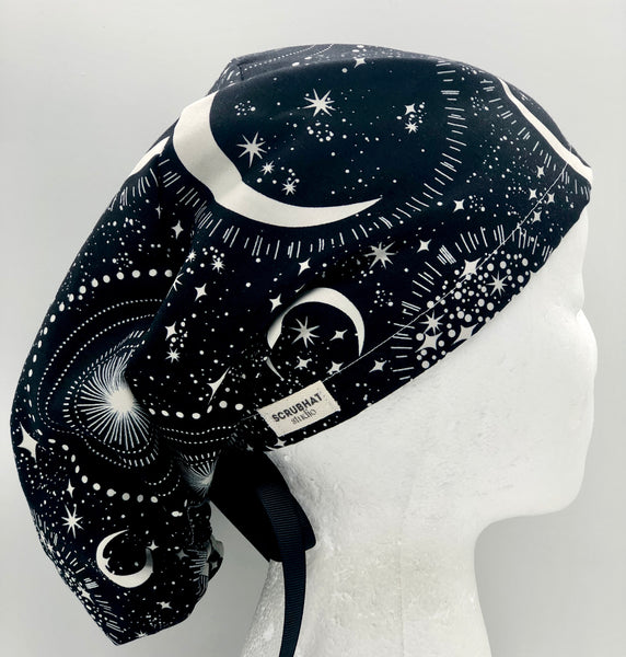 Moon Glow in the Dark Satin Lined Ponytail Scrub Hat